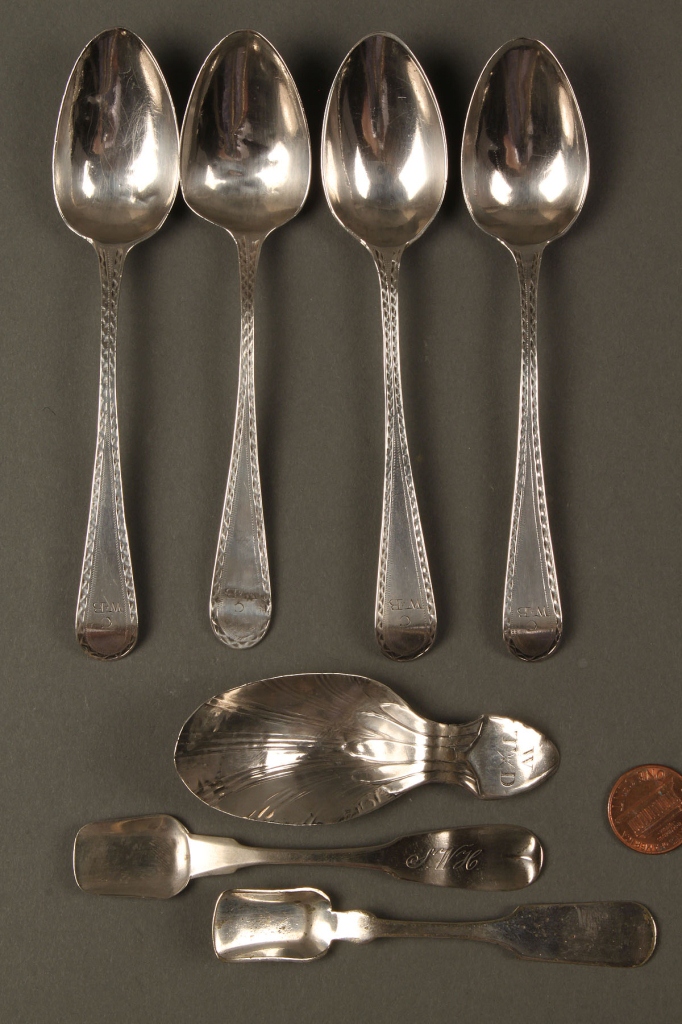 Lot 359: 33 assorted Coin Silver & Sterling Spoons