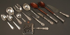Lot 372: 12 sterling serving pcs. incl Francis I, Stieff Ro