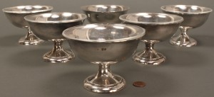 Lot 377: Set of 6 small sterling silver compotes