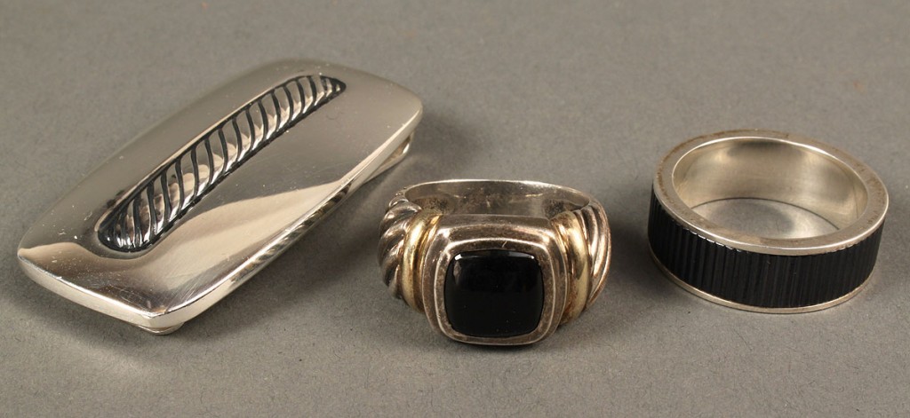 Lot 389: Three men's jewelry items: Tiffany & Yurman