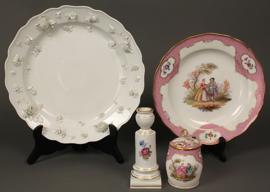 Lot 403: Four Meissen Porcelain Items