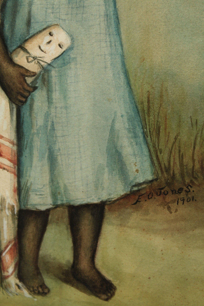 Lot 40: E. O. Jones Watercolor of African American Girl