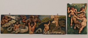 Lot 417: 2 Carved Folk Art Plaques, Righteous Ray artist