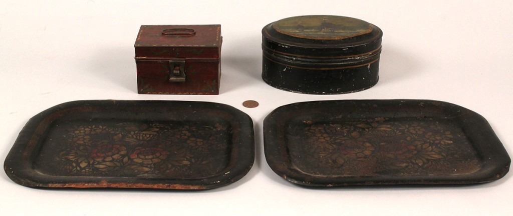 Lot 418: Grouping of Toleware Items, 4 pieces