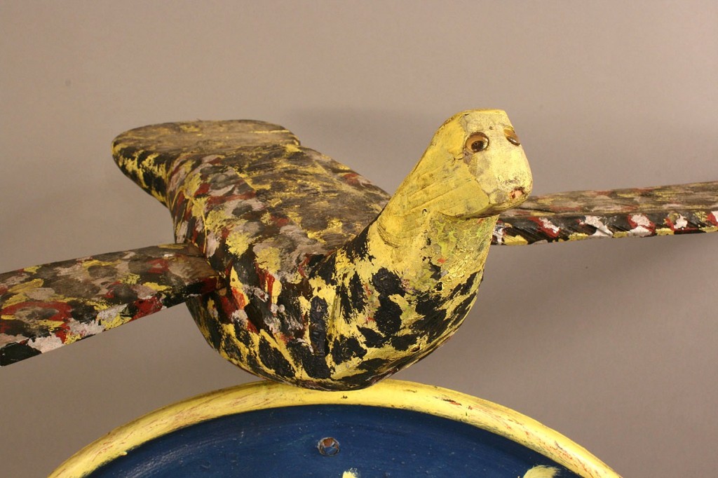 Lot 433: Folk art bird sculpture, tribute to Roy Acuff /Bil