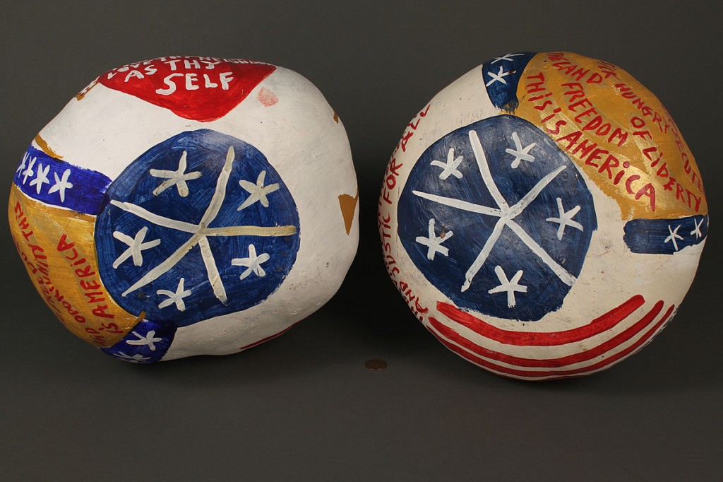 Lot 437: Pair of B. F. Perkins patriotic gourds