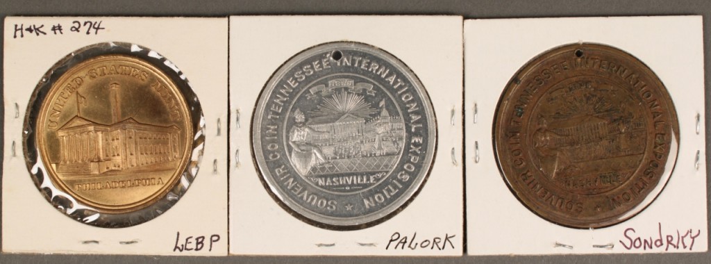 Lot 462: 3 Tennessee Centennial Exposition coins, Jackson