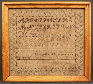 Lot 46: Signed and dated 1827 Tennessee Sampler