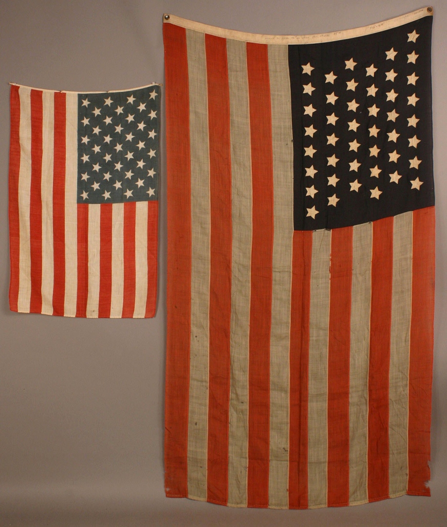 Lot 474: Two American flags, 44 star & 39 star unofficial