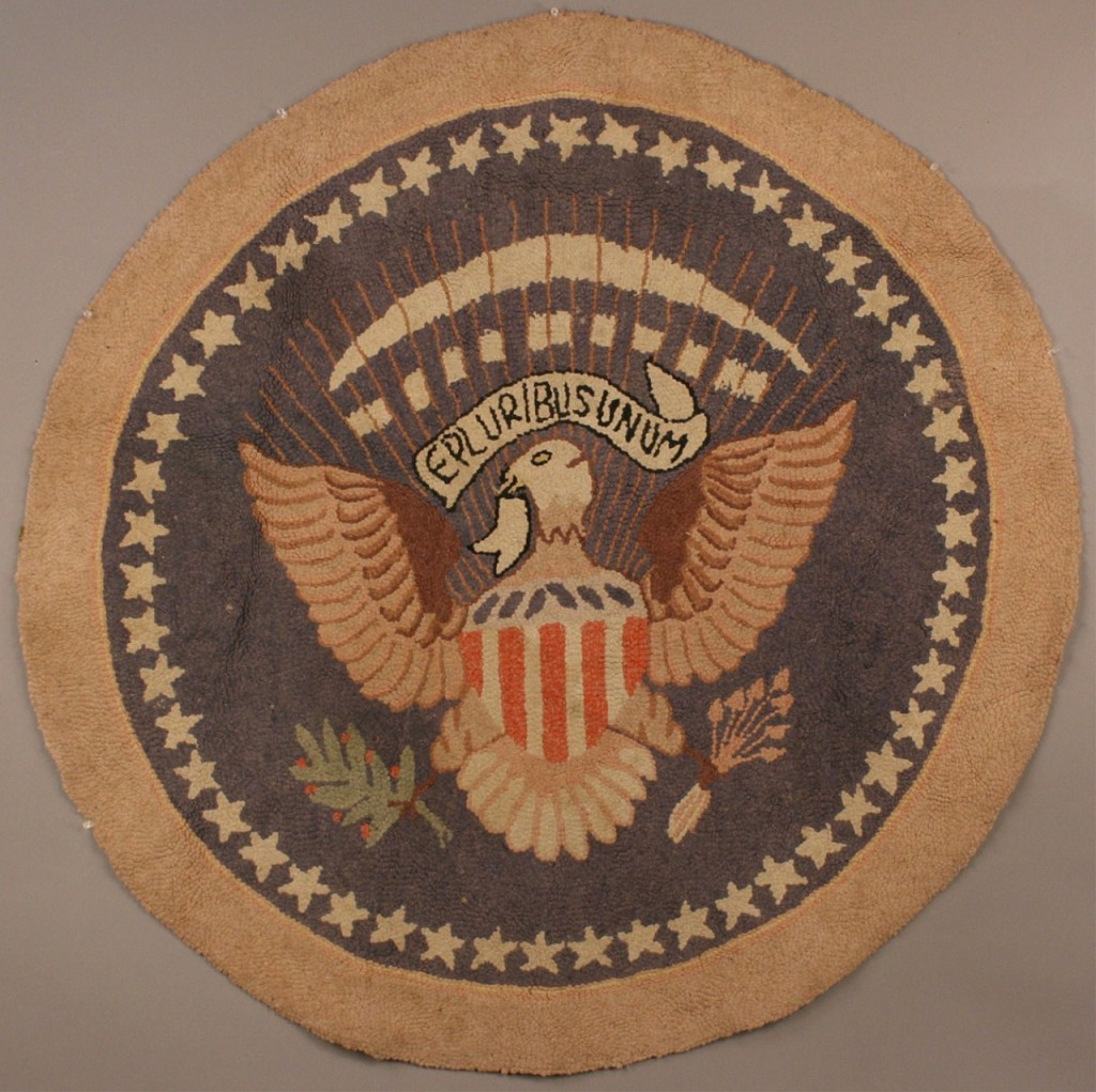 Lot 477: Presidential Seal hooked rug