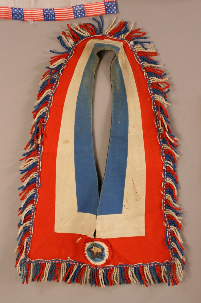 Lot 478: Two 48 Star American Flags with silk & paper items