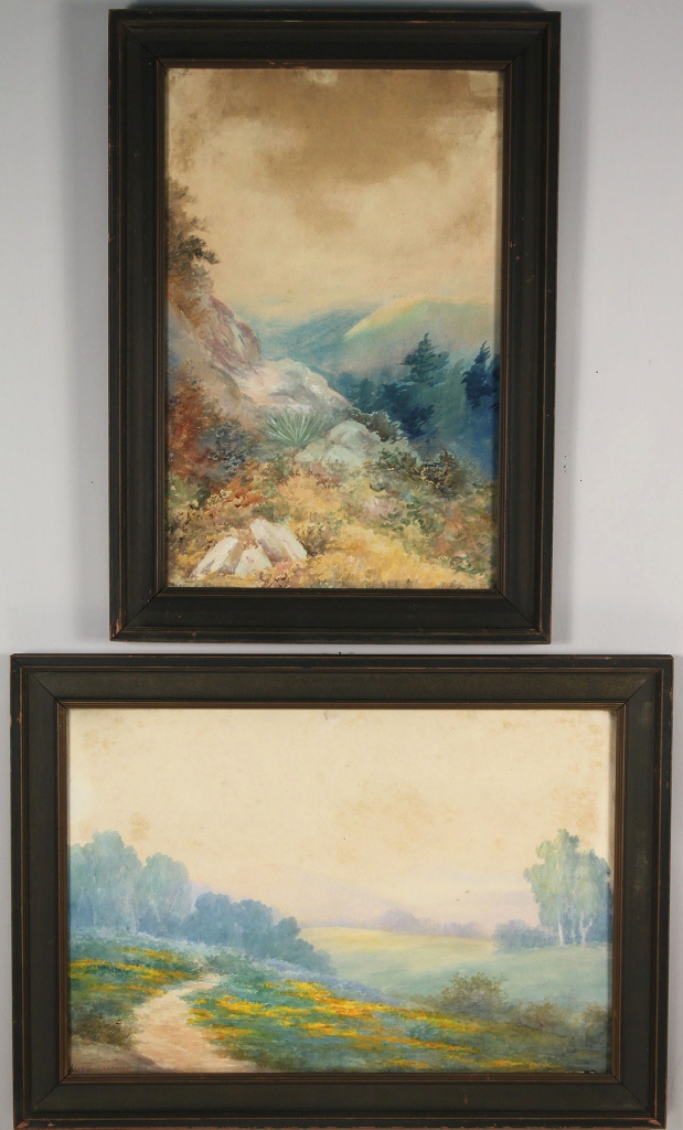 Lot 483: Pair of TN landscape watercolors by Lloyd Freeman