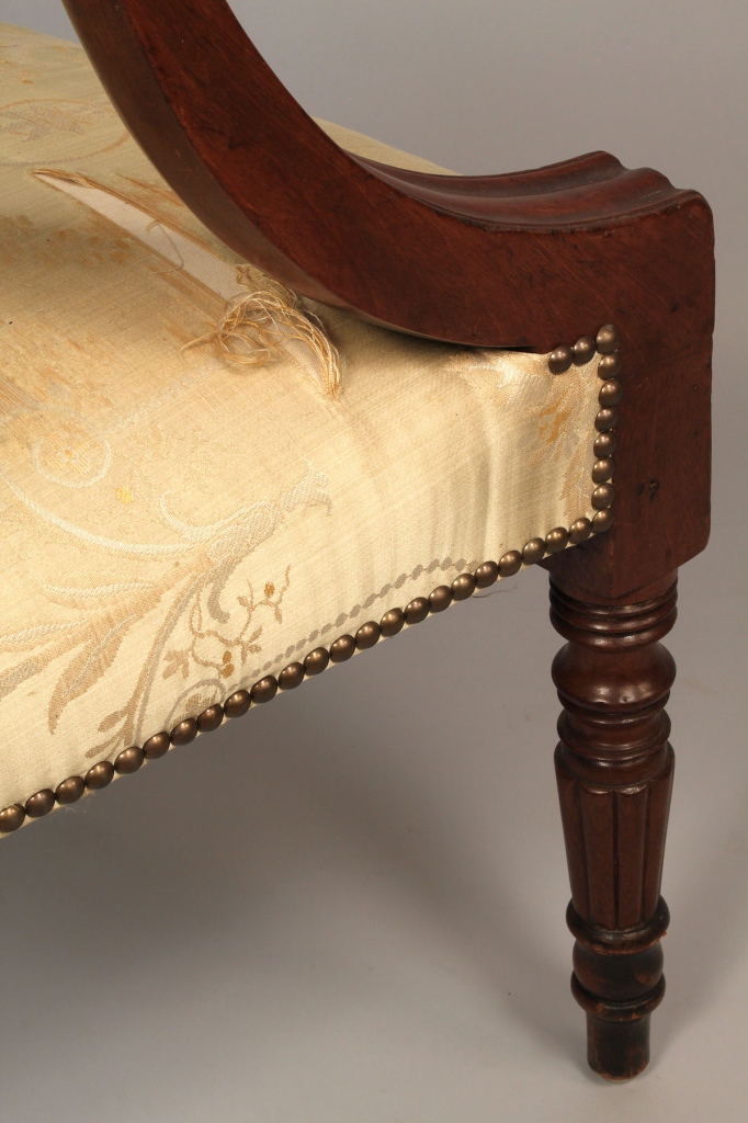 Lot 502: 19th century Sheraton upholstered arm chair