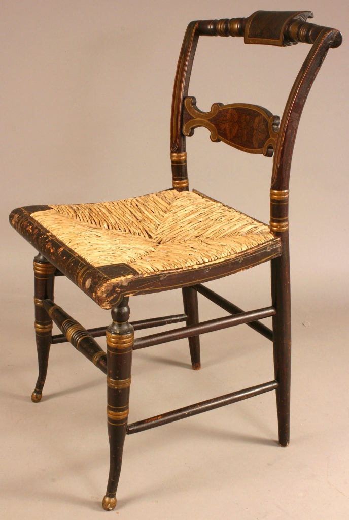 Lot 505: Pair of Fancy Painted Side Chairs