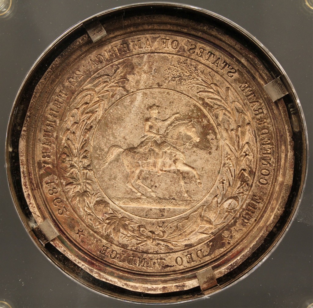 Lot 52: 1862 Confederate Seal struck in copper