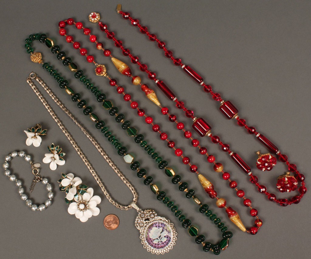 Lot 549: 8 signed Miriam Haskell Jewelry Items