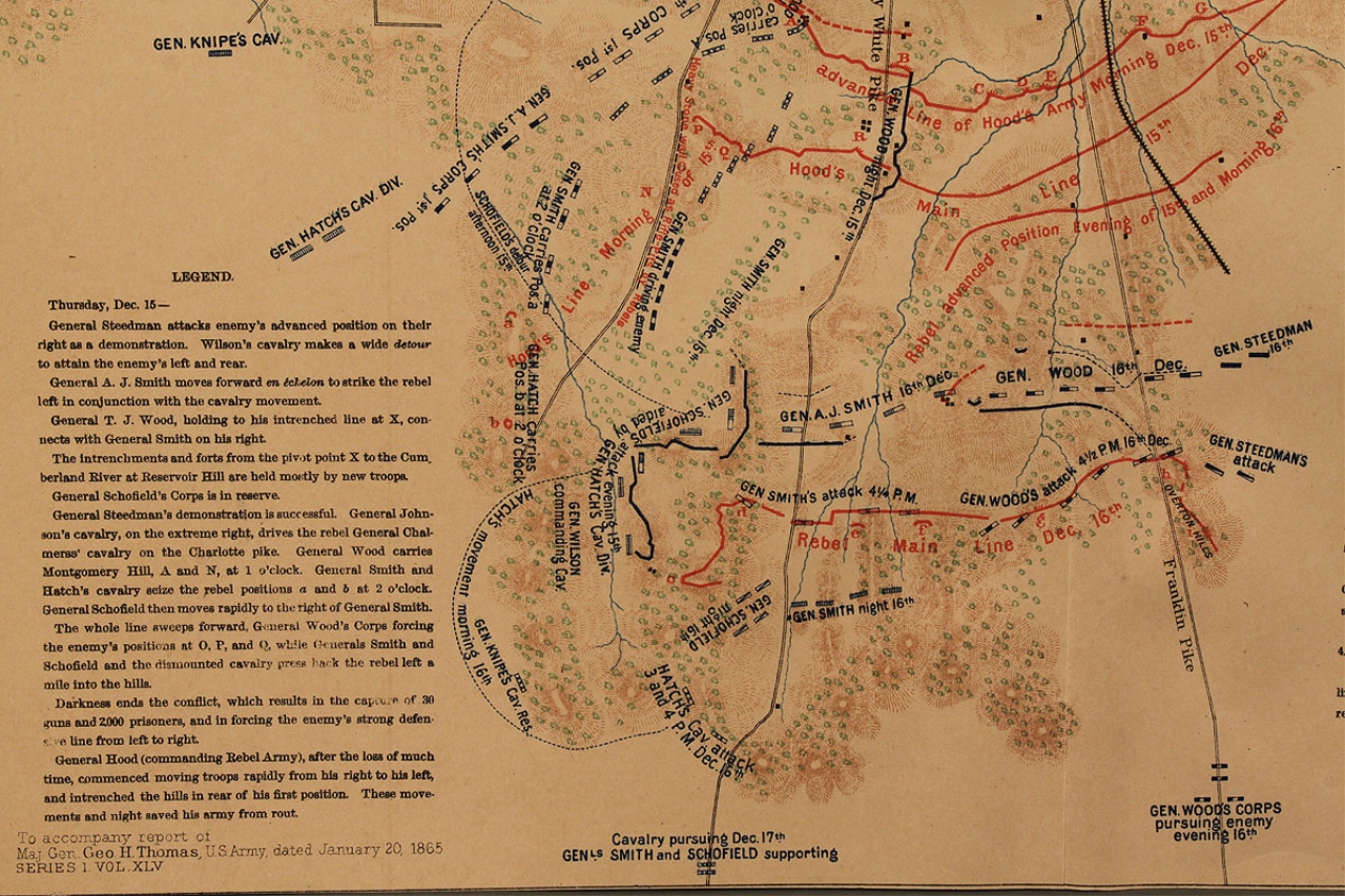 Lot 54: Battle of Nashville map | Case Antiques