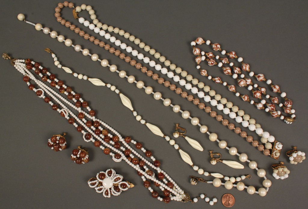 Lot 550: 9 signed Miriam Haskell Jewelry Items