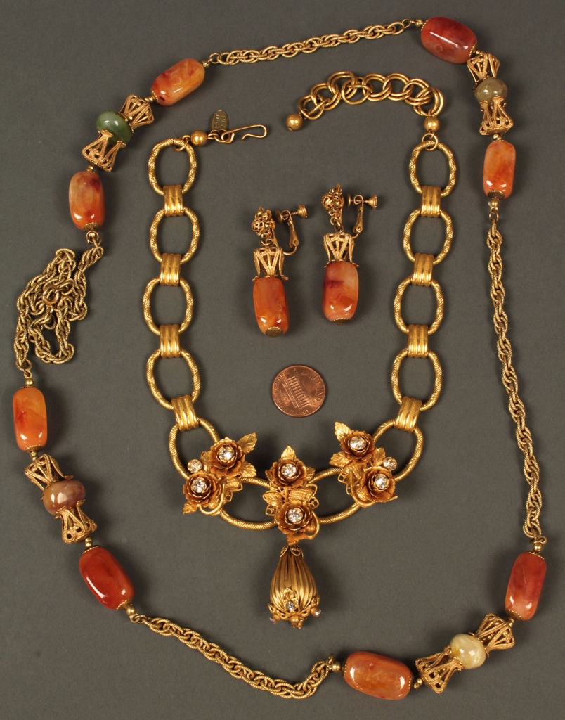 Lot 553: 10 Miriam Haskell Jewelry Items
