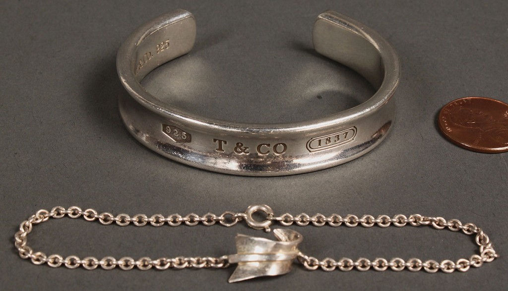 Lot 556: 2 Tiffany Sterling Bracelets, Link & Cuff