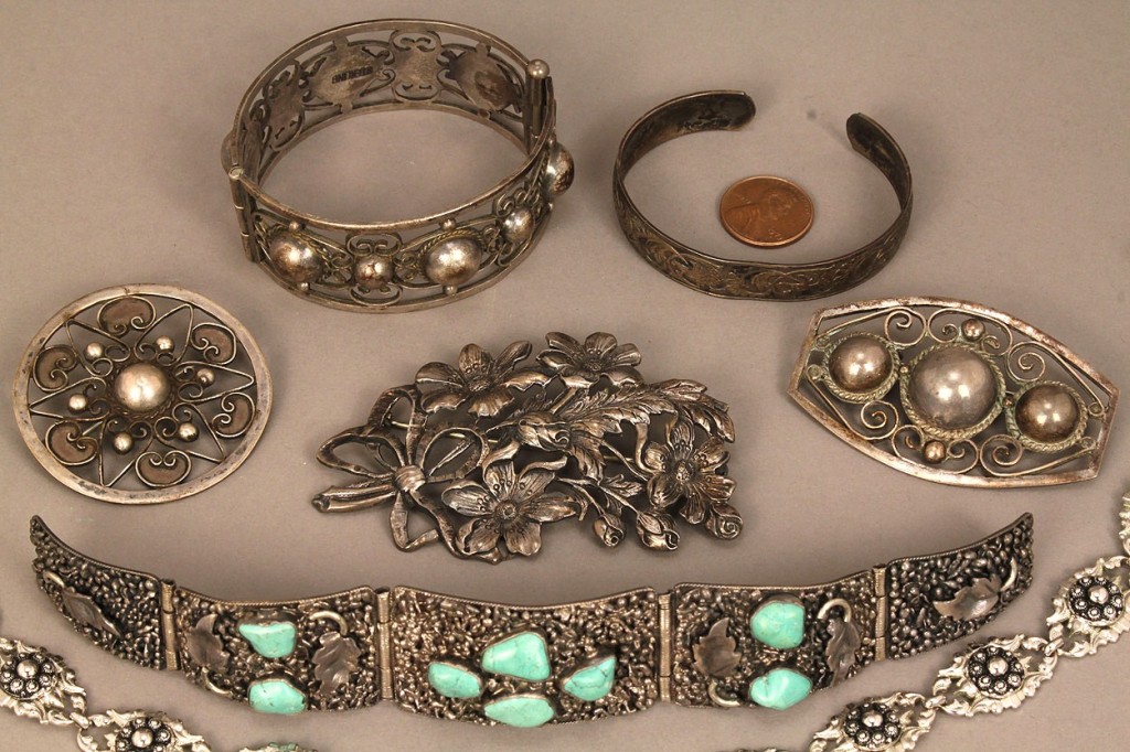 Lot 561: Sterling silver jewelry, 12 items total