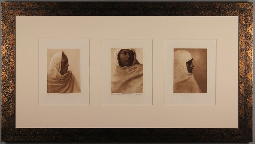 Lot 565: Triptych of photos after Edward Curtis
