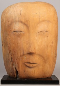 Lot 569: Carved mask by Olen Bryant, TN sculptor