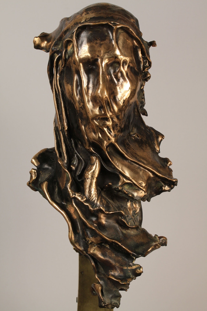 Lot 571: Large Bronze Bust w/ Veiled Face