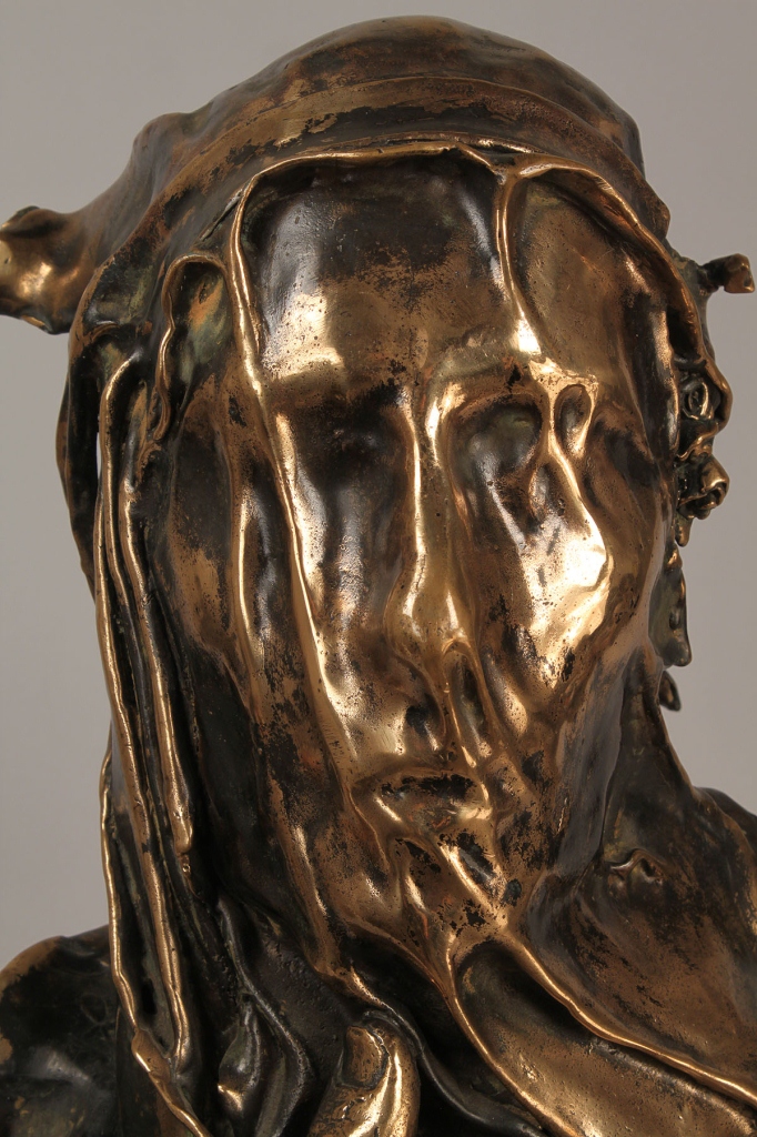 Lot 571: Large Bronze Bust w/ Veiled Face