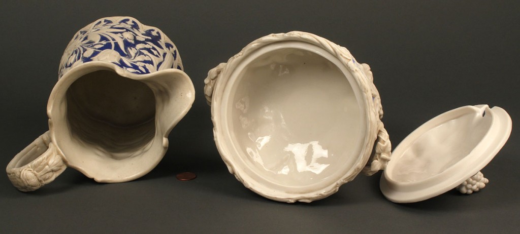 Lot 643: Lot of 2 Parian Items, Pitcher & Compote