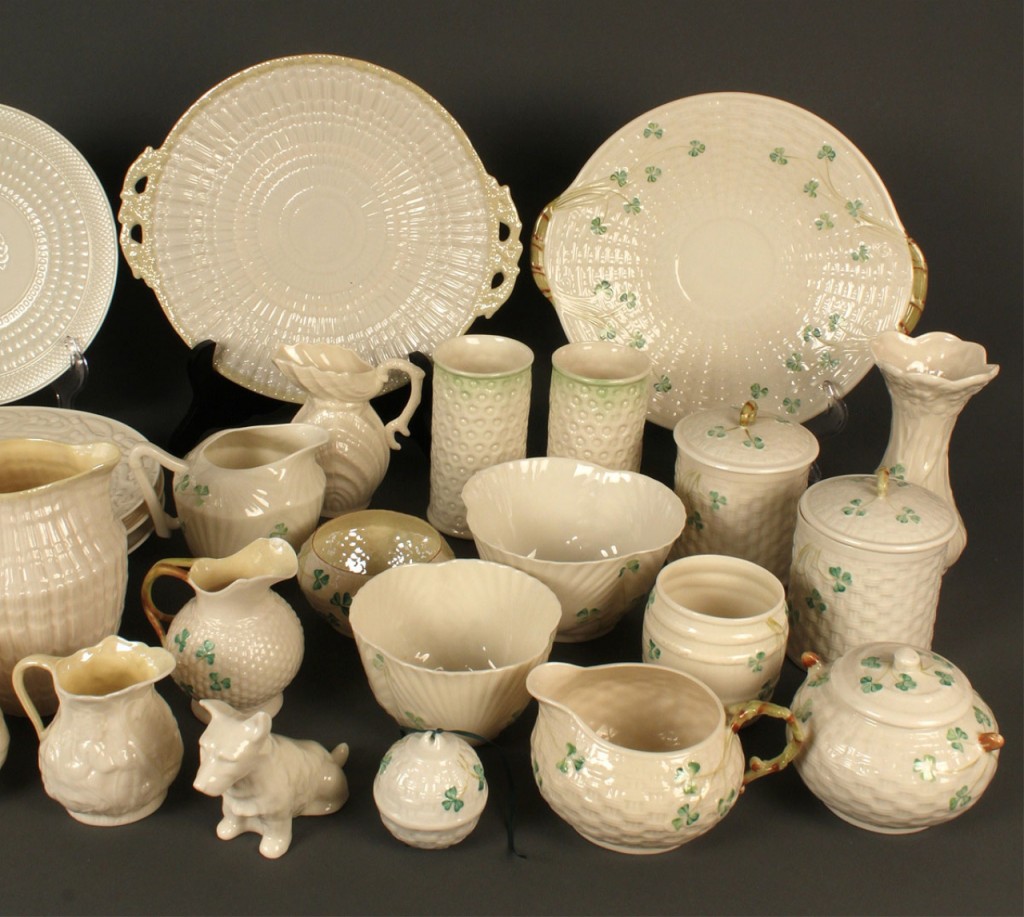 Lot 646: Beleek porcelain ware, 40 pcs.