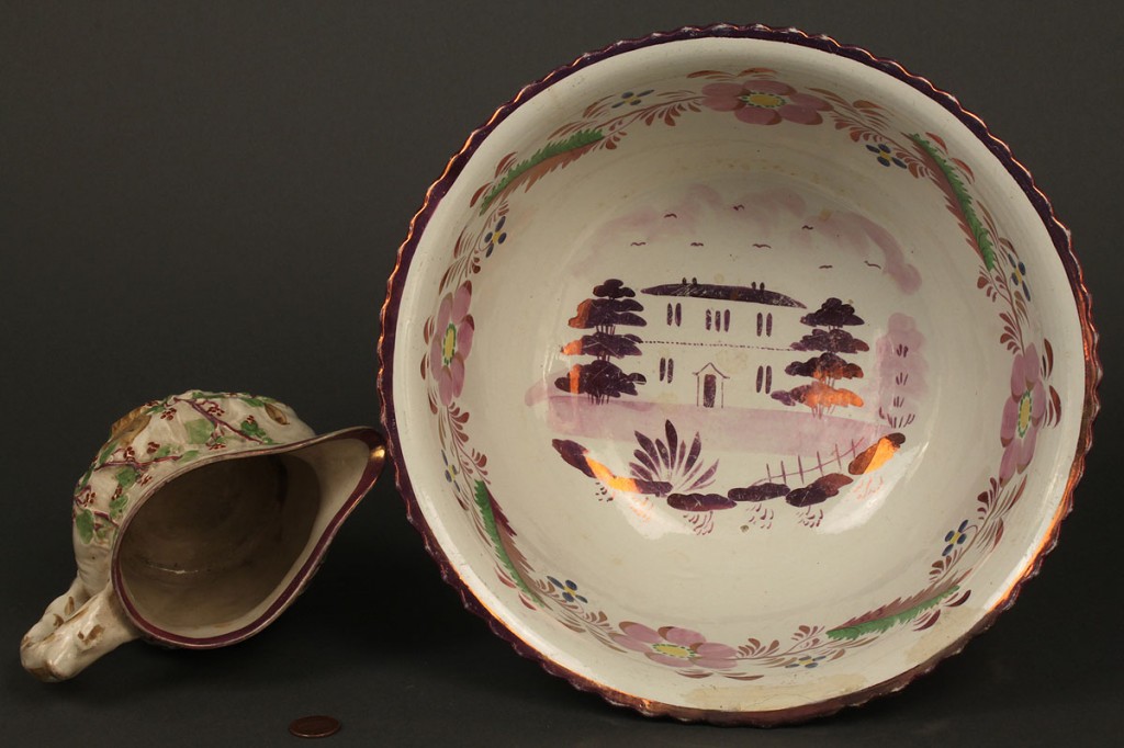 Lot 648: Lot of 3 pottery items,  Luster & Ironstone