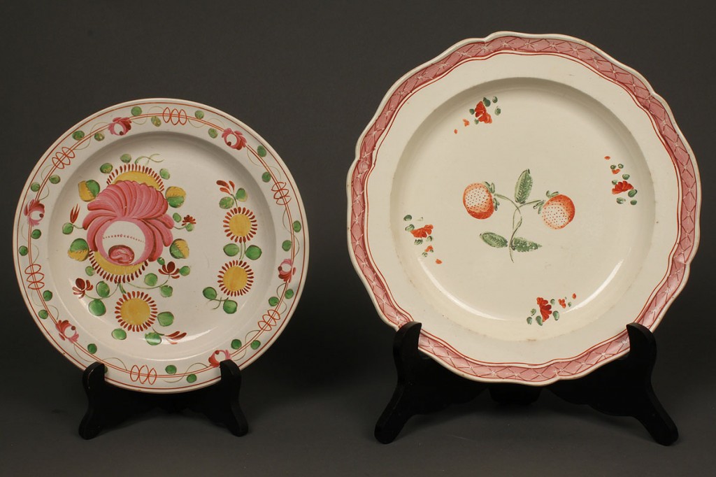Lot 650: 4 English Porcelain items – 2 Mocha mugs, Queenswa