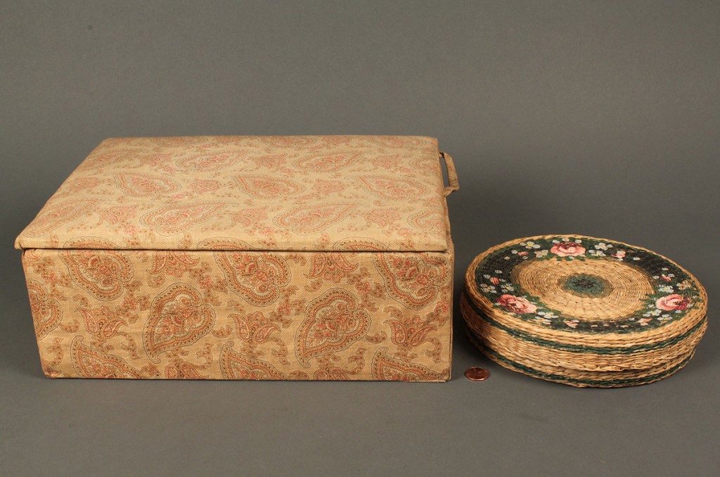 Lot 670: Two vintage sewing boxes with contents
