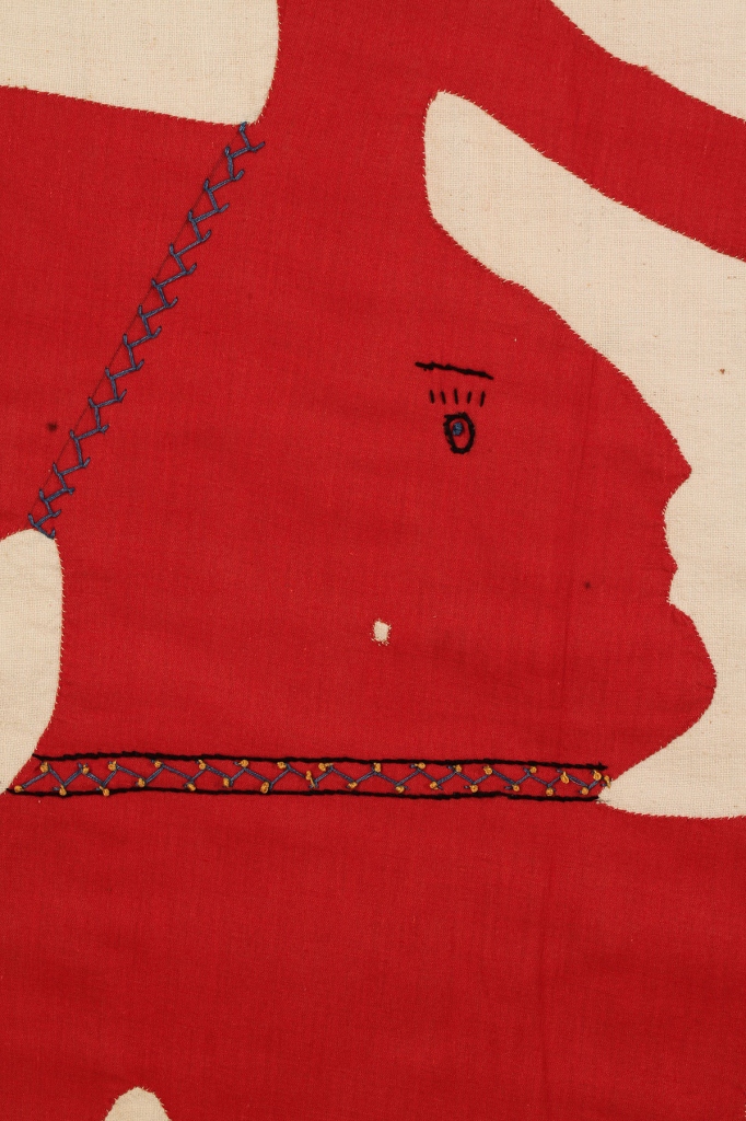 Lot 674: Applique quilt or wall hanging, Native American th