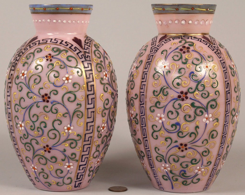 Lot 681: Pair of Webb  Art Glass Vases