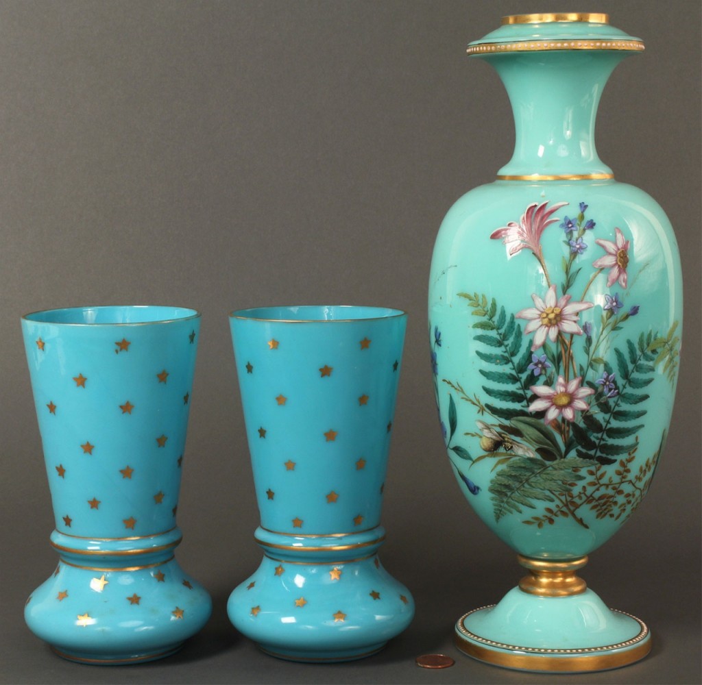 Lot 693: Lot of 3 European Glass Vases