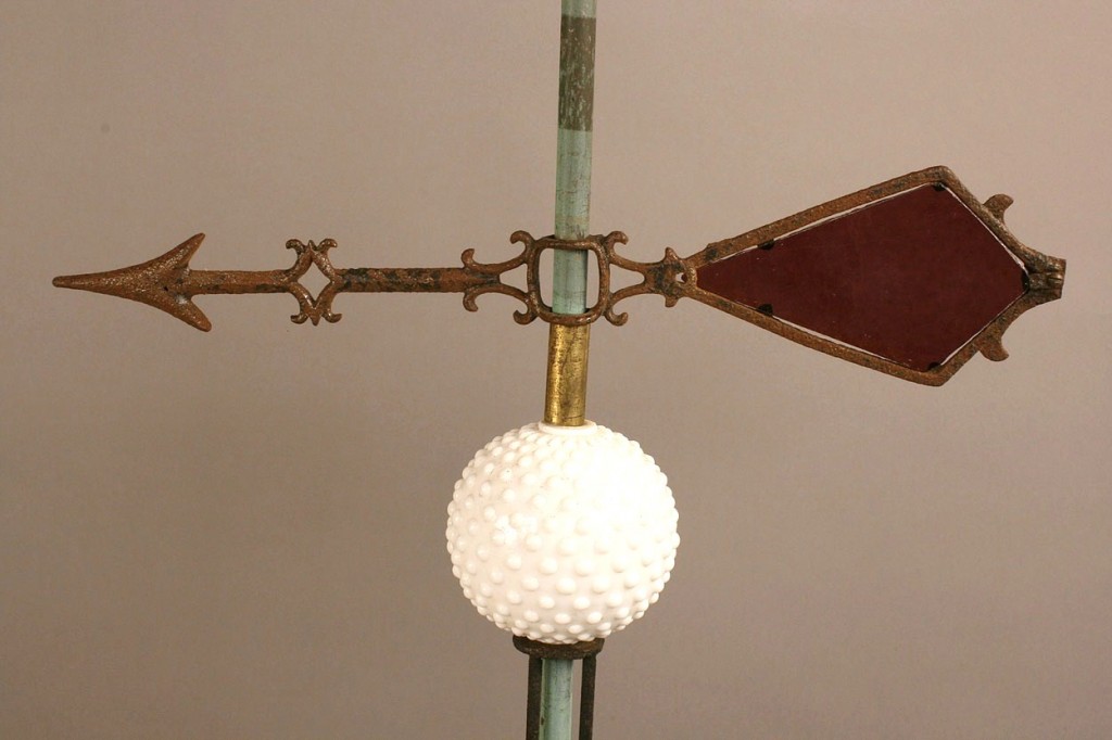 Lot 703: Painted Zinc Roof Ornament and Lighting Rod