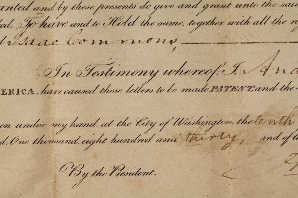 Lot 70: Andrew Jackson signed land grant, 1830