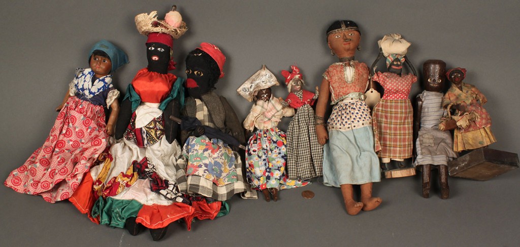 Lot 741: 8 African-American Dolls including Vargas wax figu