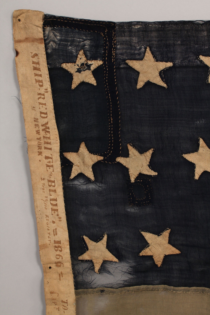 Lot 81: Rare flag & archive from ship "Red White and Blue"