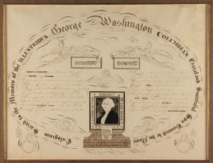 Lot 83: Calligraphy memorial to George Washington