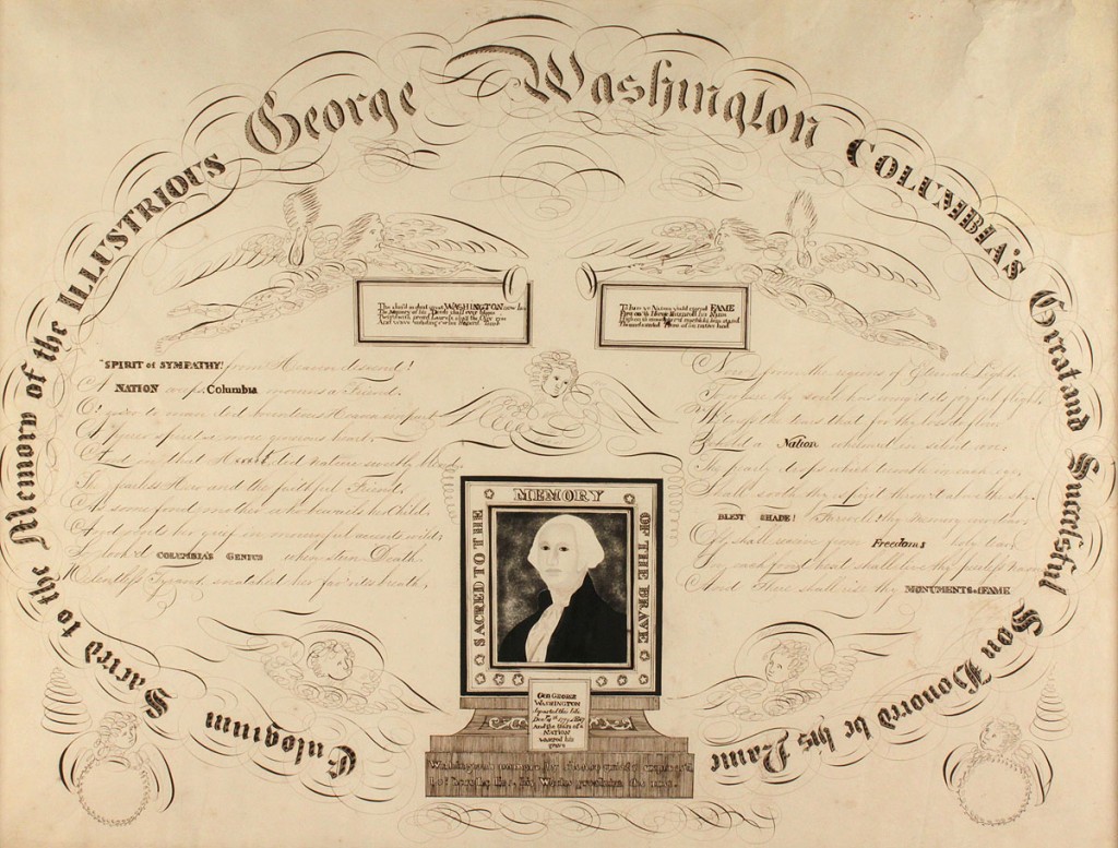 Lot 83: Calligraphy memorial to George Washington