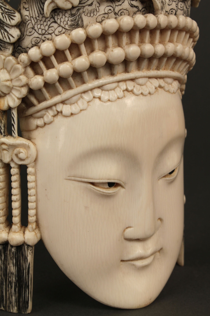 Lot 8: Chinese Carved Ivory Empress with phoenix headdres