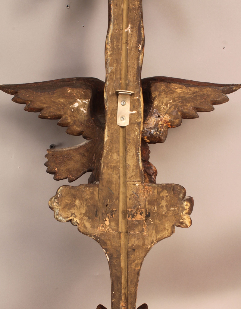 Lot 91: Large carved wood sconce with eagle