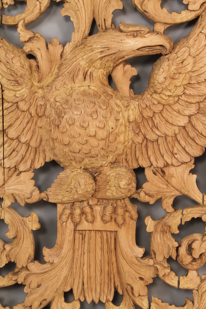 Lot 93: Pair Carved Eagle Panels