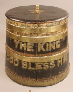 Lot 96: Brass and Oak Whiskey Barrel