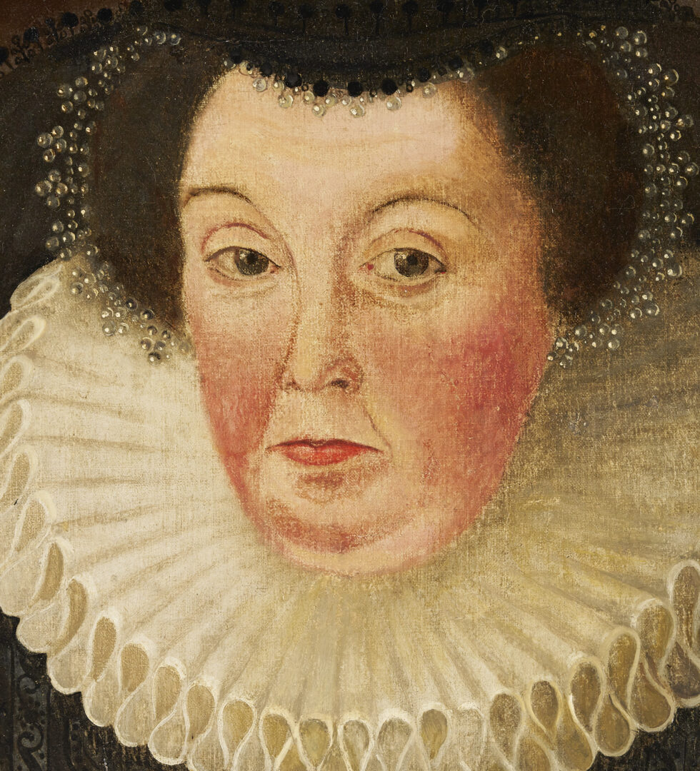 Lot 103: English Portrait of a Lady, Circle of Paul van Somer