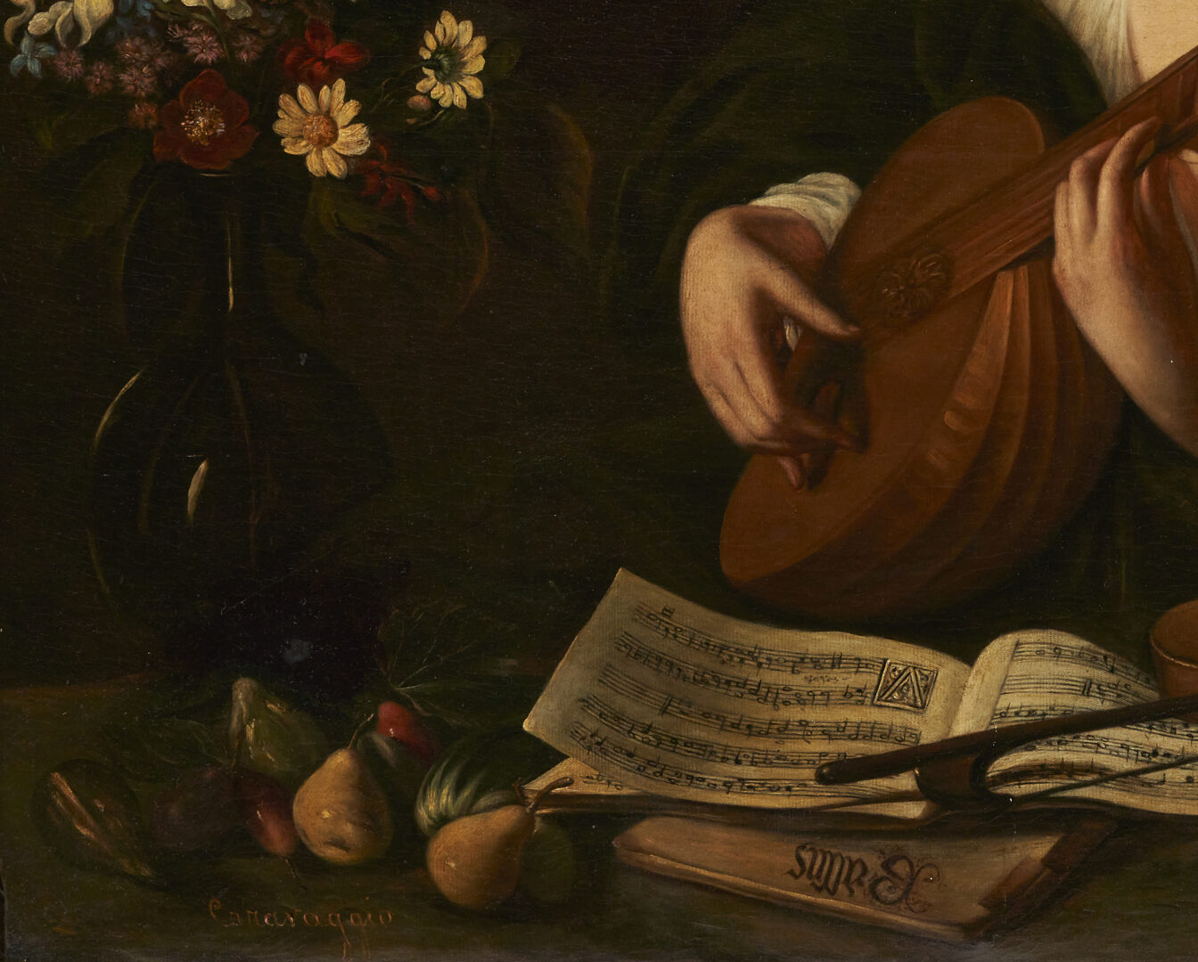 Lot 104: Painting after Caravaggio's Lute Player, O/C