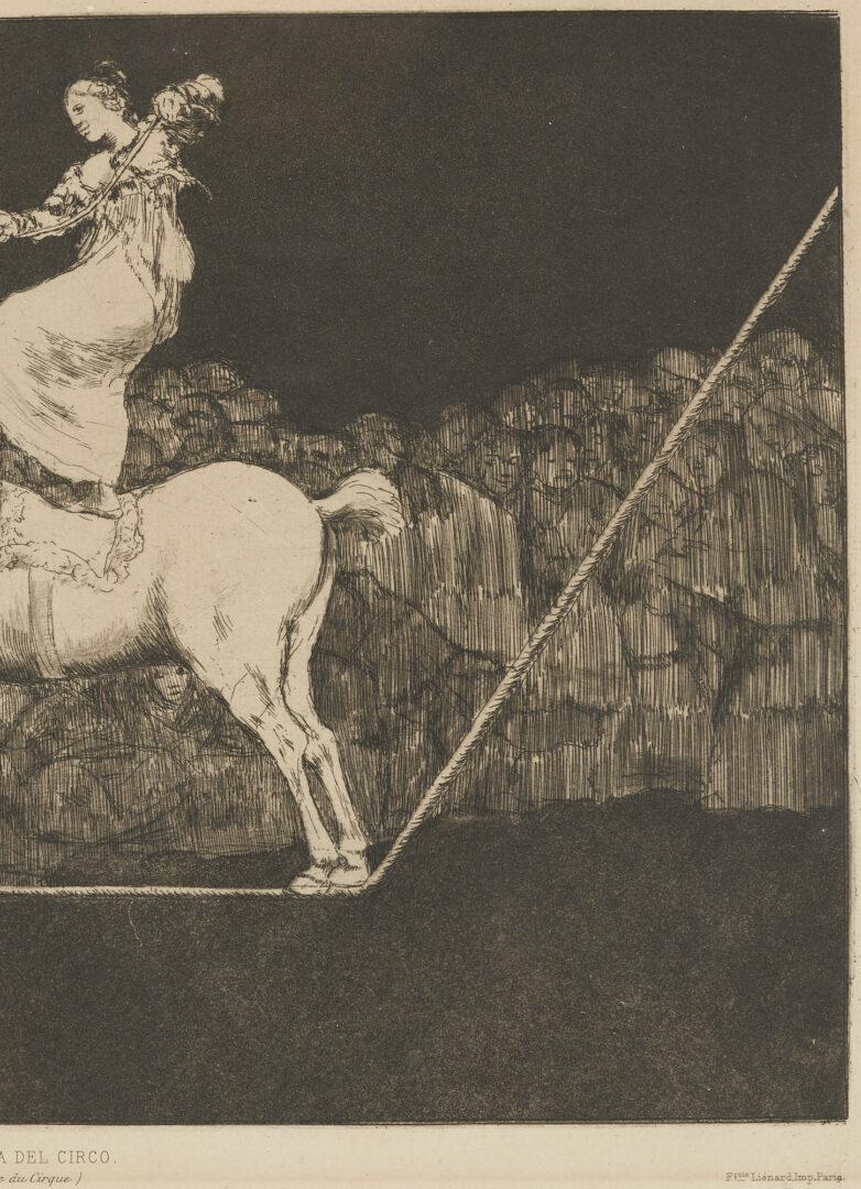 Lot 105: Goya Etching from Los Proverbios, Una Reina Del Circo